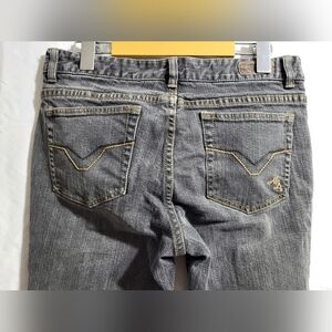 Harley-Davidson Gray Denim with Gold Embroidery, Size Petite 6 (30)